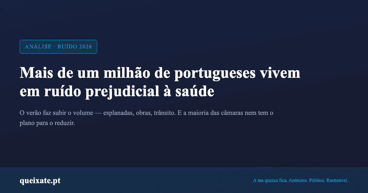 Mais de um milhão de portugueses vivem em ruído prejudicial. E a maioria das câmaras nem tem o plano para o reduzir.